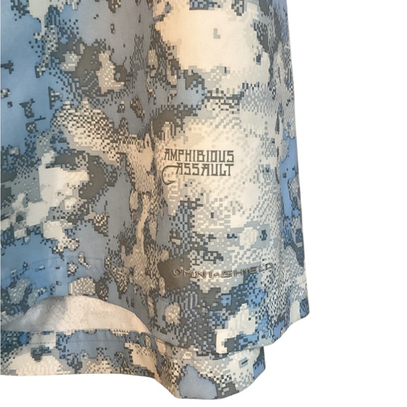 Columbia PFG Omni Shield 38 W 11 Inseam Swim Trunks Blue Fishing Camo with Tool - Picture 6 of 7